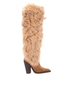 DSQUARED2 WESTERN SHEARLING BOOTS IN BEIGE