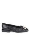 GIVENCHY LEATHER FLATS IN BLACK