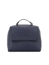 ORCIANI SVEVA GRAINY LEATHER SMALL BAG IN BLUE