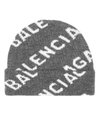 BALENCIAGA LOGO INTARSIA WOOL BEANIE,P00502684