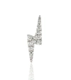 Maria Tash Lightning Bolt 14kt White Gold Single Earring With Diamonds In Silver