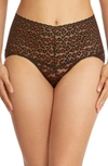 Hanky Panky Cross Dye Leopard Retro V-kini In Black/red