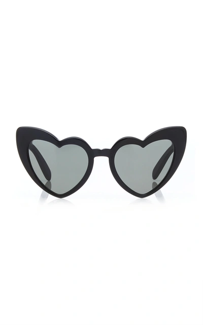 Saint Laurent Heart Frame Acetate Sunglasses In Black