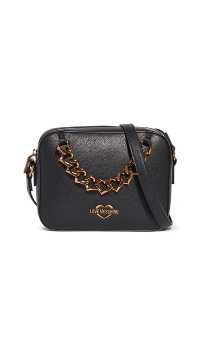 Moschino Camera Bag With Chain In Black