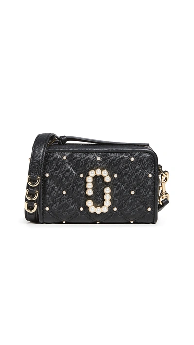 The Marc Jacobs Women's The Softshot Embellished Quilted Leather Camera Bag In Black