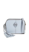 Tory Burch Mcgraw Mini Leather Crossbody Camera Bag In Cloud Blue