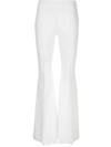 Rosetta Getty Flared Mid-rise Stretch-woven Trousers In White