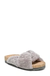 Vince Women's Goran Shearling-trimmed Cork Slides In Umbra