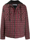 Off-white Check Hooded Jacket In Red