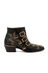 Chloé Chloe Women Embellished Nappa Leather Susanna Ankle Boots In Black & Gold