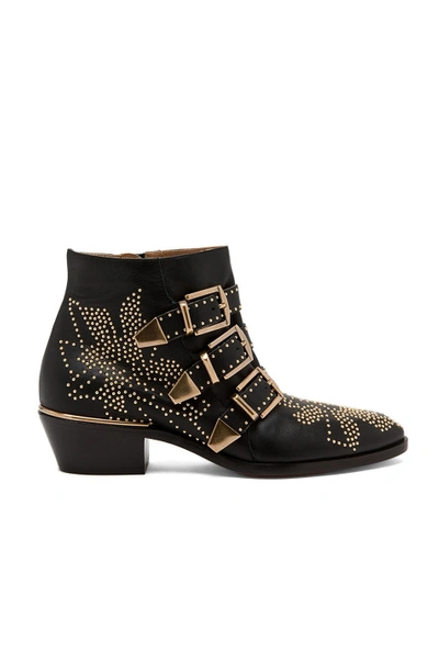 Chloé Susanna Studded Leather Ankle Boots In Black