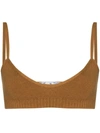 Off-white Fine-knit Strappy Bralette In Brown