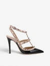 Valentino Garavani Rockstud Leather Pumps In Blk/beige