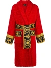 VERSACE HOME BAROQUE-TRIM BATHROBE