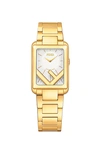 Fendi Run Away Rectangle Bracelet Watch, 22.5mm X 32mm In White/two Tone