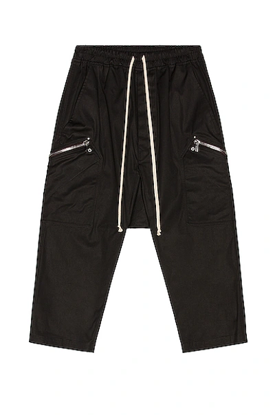 Rick Owens Stretch Cotton Canvas Pods Shorts In Black