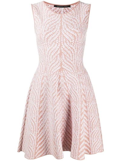 Antonino Valenti Leaf-pattern Mini Dress In Pink