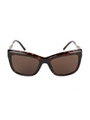 BURBERRY 56MM ANGULAR SQUARE SUNGLASSES,0400012732988