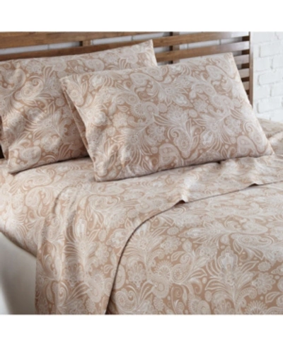 Southshore Fine Linens Perfect Paisley Sheet Set Bedding In White,taupe