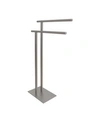 Kingston Brass Double L Shape Pedestal Towel Holder Bedding In Brushed Nickel