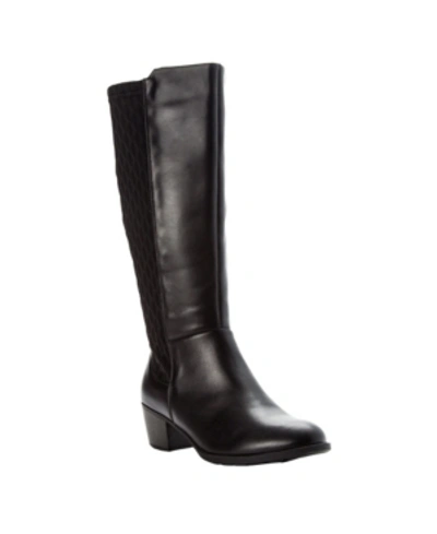 Propét Women's Talise Leather Wide Calf Tall Boots In Black
