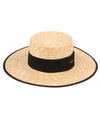 Epoch Hats Company Angela & William Braid Natural Straw Women's Boater Hat In Natural
