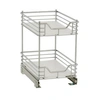 Household Essentials Design Trend Glidez 11.5" Standard Depth 2-tier Double Basket Sliding Under Cabinet Organizer In Chrome