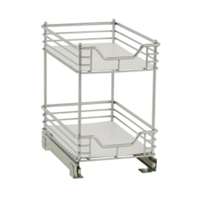 Household Essentials Design Trend Glidez 11.5" Standard Depth 2-tier Double Basket Sliding Under Cabinet Organizer In Chrome