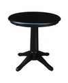 International Concepts 30" Round Top Pedestal Table- 28.9"h In Black