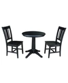 INTERNATIONAL CONCEPTS 30" ROUND TOP PEDESTAL TABLE- WITH 2 SAN REMO CHAIRS