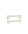 ALATERRE FURNITURE SHAKER COTTAGE BENCH WITH SHELF, IVORY