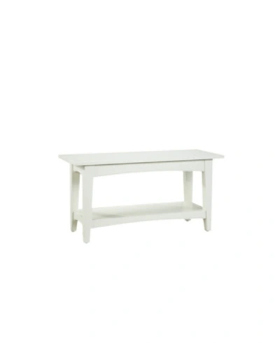 Alaterre Furniture Shaker Cottage Bench With Shelf, Ivory