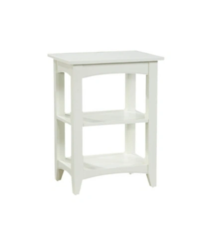 Alaterre Furniture Shaker Cottage 2 Shelf End Table, Ivory In Ivory/cream