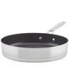KITCHENAID 3-PLY BASE STAINLESS STEEL NONSTICK INDUCTION STOVETOP GRILL PAN, 10.25", BRUSHED STAINLESS STEEL