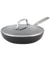 KITCHENAID HARD-ANODIZED INDUCTION FRYING PAN WITH LID, 10", MATTE BLACK