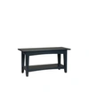 ALATERRE FURNITURE SHAKER COTTAGE BENCH WITH SHELF, CHARCOAL GRAY