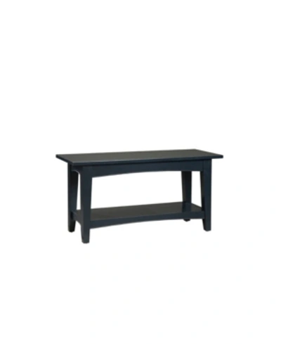 Alaterre Furniture Shaker Cottage Bench With Shelf, Charcoal Gray In Brown