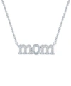 Macy's Diamond "mom" 18" Pendant Necklace (1/10 Ct. T.w.) In Sterling Silver In Sterling Silver