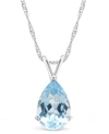 Macy's Sky Blue Topaz (3-3/8 Ct. T.w.) Pendant Necklace In Sterling Silver. Also Available In Citrine And R In Sky Blue Topaz