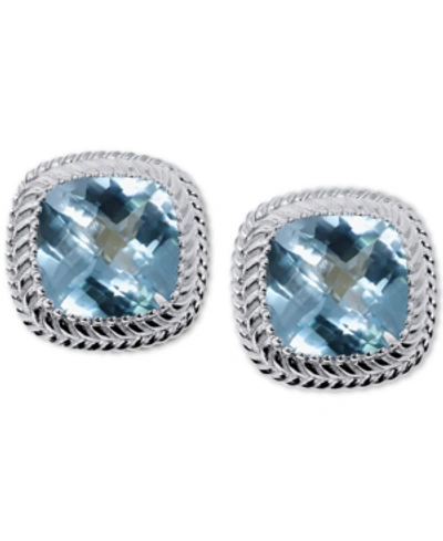 Macy's Blue Topaz Stud Earrings (17 Ct. T.w.) In Sterling Silver
