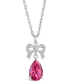 Macy's Amethyst (5 Ct. T.w.) And Diamond (1/10 Ct. T.w.) Pendant Necklace In Sterling Silver. Available In In Pink Topaz