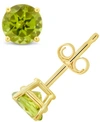 Macy's Peridot (1 Ct. T.w.) Stud Earrings In 14k White Or Yellow Gold In Yellow Gold