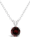 Shop Macy's Gemstone Pendant Necklace In Sterling Silver In Garnet
