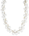 Anne Klein Pearl Cluster Collar Necklace, 18" In Gold