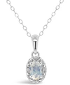 Macy's Gemstone And Diamond Accent Pendant Necklace In Sterling Silver In Moonstone