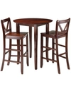 WINSOME FIONA 3-PIECE HIGH ROUND TABLE WITH 2 BAR V-BACK STOOL