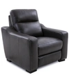 MWHOME GABRINE LEATHER POWER RECLINER, CREATED FOR MACY'S