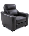 Mwhome Gabrine Leather Power Recliner, Created For Macy's In Charcoal