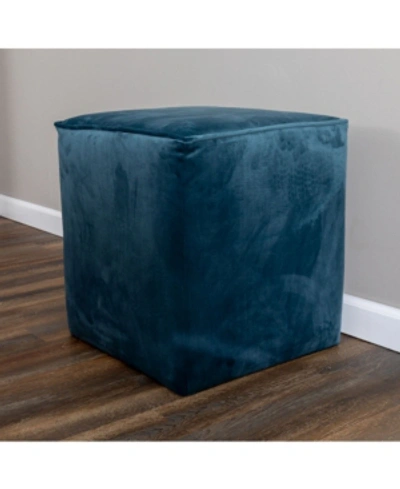 Leffler Home Harper Upholstered Cube Ottomans, Set Of Two In Blue