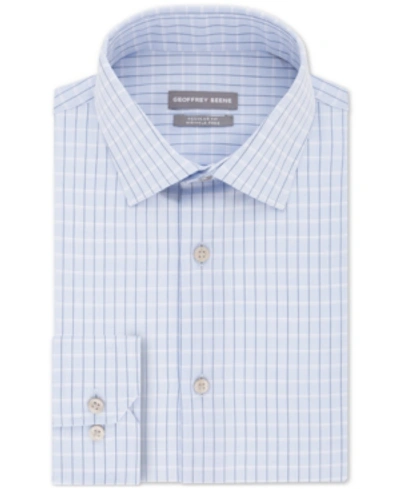 Geoffrey Beene Men's Classic/regular Fit Non-iron Dress Check Dress Shirt In Dusty Blue